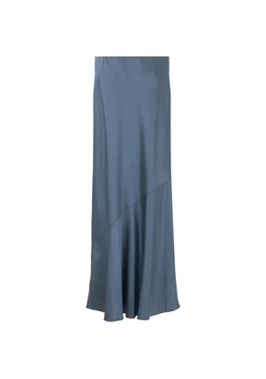 Vince satin-finish asymmetric-seam skirt - Blue