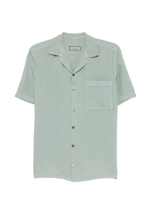 Canali short-sleeve chest-pocket shirt - Green
