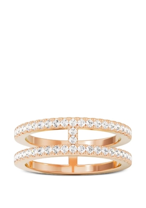 APM Monaco double line pavé ring - Pink