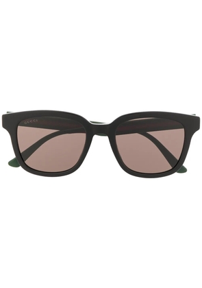 Gucci Eyewear Web detail rectangular-frame sunglasses - Black