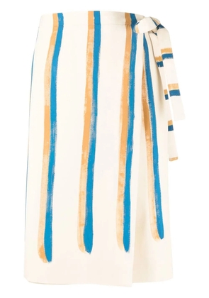 Marni striped wrap skirt - Neutrals