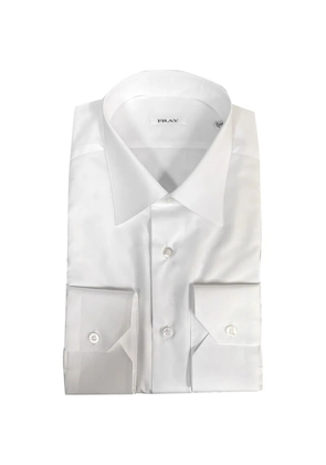 Fray long-sleeve button-up shirt - White