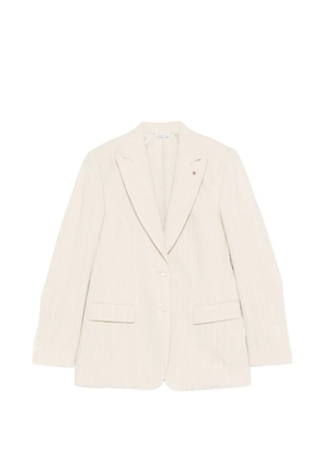Manuel Ritz pinstripe-pattern peak-lapel jacket - Neutrals