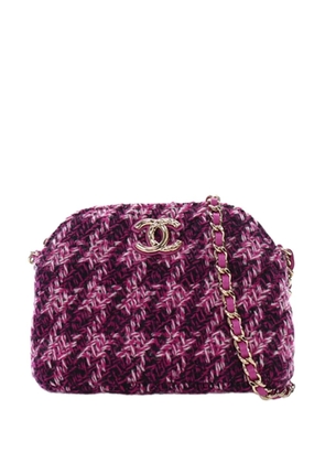 CHANEL Pre-Owned 2021-2026 CC Tweed Houndstooth Clutch On Chain crossbody bag - Purple