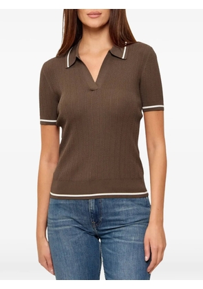 Armani Exchange cable-knit short-sleeve sweater - Brown