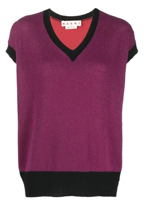 Marni V-neck knitted top - Purple