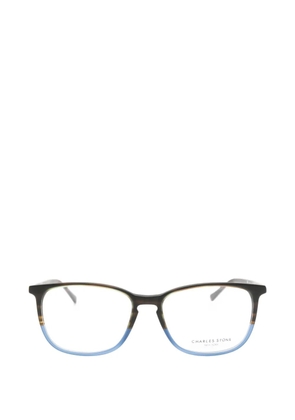 CHARLES STONE tortoiseshell-effect rectangle-frame glasses - Brown