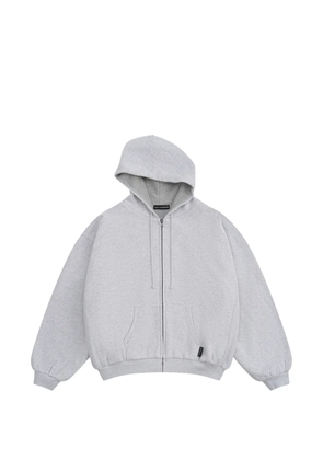 Gosha Rubchinskiy waffle-lined zip-up hoodie - Grey