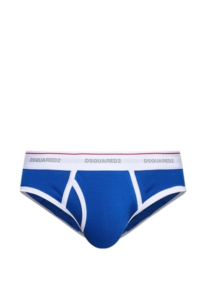 DSQUARED2 logo-waistband contrast-trim briefs - Blue
