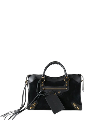 Balenciaga Le City Bag Medium suede-panelled tote bag - Black