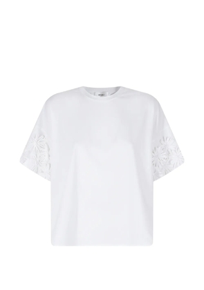 MeimeiJ floral-appliqué short-sleeve T-shirt - White
