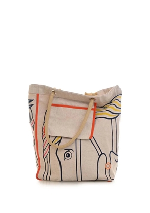 Hermès Pre-Owned 2025-2026 Toile H Quadrige Beach Bag tote bag - Neutrals