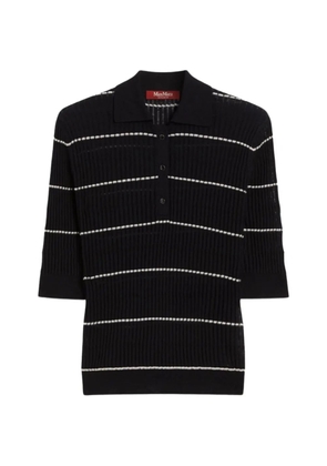 Max Mara striped ribbed polo shirt - Black