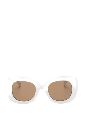 Benetton logo-print square-frame sunglasses - White