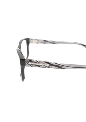 Marc Jacobs Eyewear striped-arm rectangle-frame glasses - Black