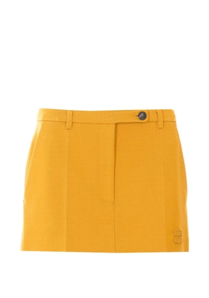 Miu Miu Milano logo-patch mini skirt - Yellow