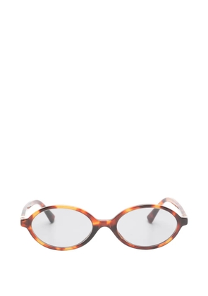 Miu Miu Eyewear tortoiseshell-effect oval-frame sunglasses - Brown
