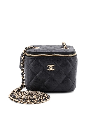 CHANEL Pre-Owned Classic Vanity Case with Chain Quilted Caviar Mini pouch - Black