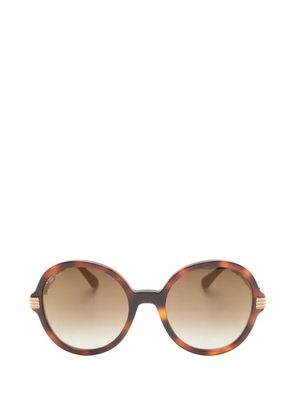 Jimmy Choo Eyewear Adria tortoiseshell-effect round-frame sunglasses - Brown