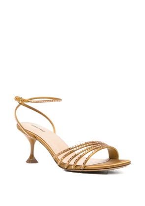 Lola Cruz Emma crystal-embellished leather sandals - Gold