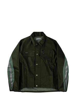 FFFPOSTALSERVICE FF Bunker waxed reflective-panel jacket - Green