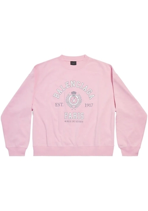 Balenciaga logo-print crewneck sweatshirt - Pink