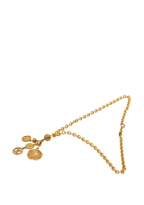 CHANEL Pre-Owned 1970-1980 CC Gold Plated Medallion Coin Charm Pendant Necklace costume necklace