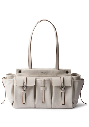 Prada Route large leather tote bag - Neutrals