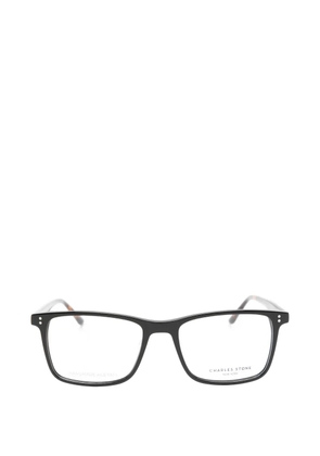 CHARLES STONE tortoiseshell-effect rectangle-frame glasses - Black
