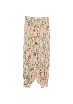INTO THE EAST Morris Crinkle Lantern floral-print pleated trousers - Neutrals