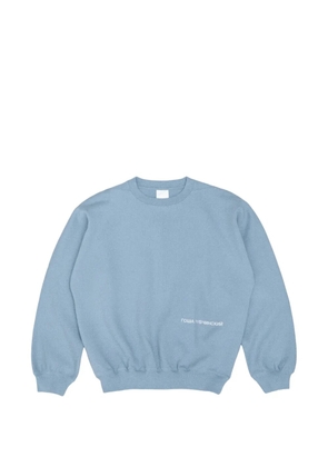 Gosha Rubchinskiy logo-print raglan-sleeve sweater - Blue