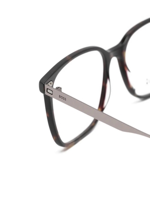 BOSS tortoiseshell-effect square-frame glasses - Brown