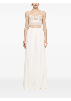 NISSA lace-up palazzo pants - White