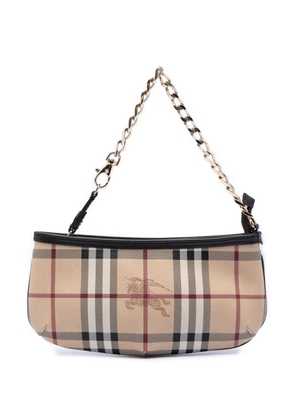 Burberry Pre-Owned 2000-2017 Haymarket Check Coated Canvas Clara Pochette shoulder bag - Black