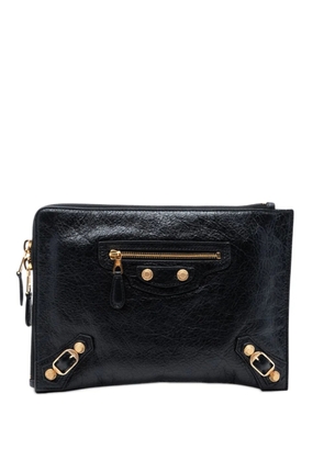 Balenciaga Pre-Owned 2016 Lambskin Motocross Giant 12 Zip Around Flat clutch bag - Black