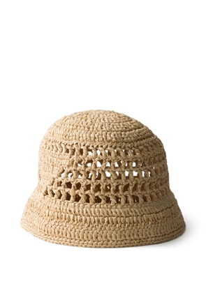 Prada crochet bucket hat - Neutrals