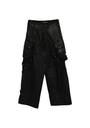 Julius coated-finish cargo pants - Black