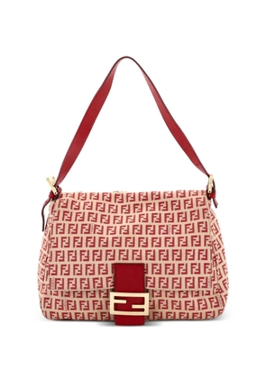 Fendi Pre-Owned Mama Forever Bag Zucchino Canvas Large shoulder bag - Red