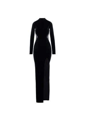 ROSERRY Sydney lace-insert velvet maxi dress - Black