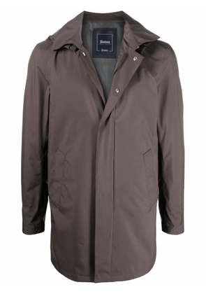 Herno hooded zip-up raincoat - Brown