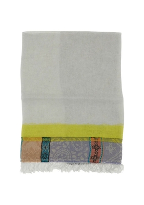 Exquisite J geometric-print frayed scarf - Grey