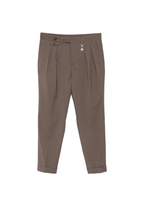 Manuel Ritz pleated turn-up trousers - Brown