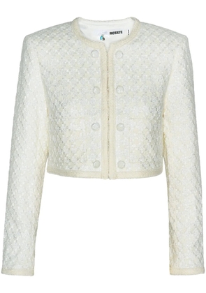 ROTATE BIRGER CHRISTENSEN structured bouclé cropped jacket - Neutrals