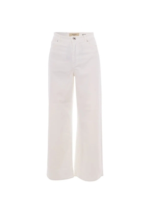 Max Mara logo-patch wide-leg jeans - White