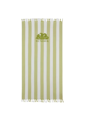 Sundek jacquard striped beach towel - Green