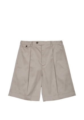 Grifoni gabardine pleated button-flap shorts - Neutrals