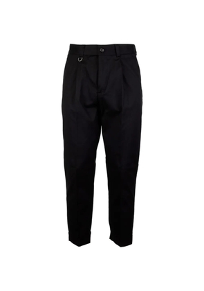 Paolo Pecora pleated turn-up trousers - Black