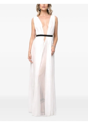 ROSERRY Santorini pleated tulle maxi dress - White