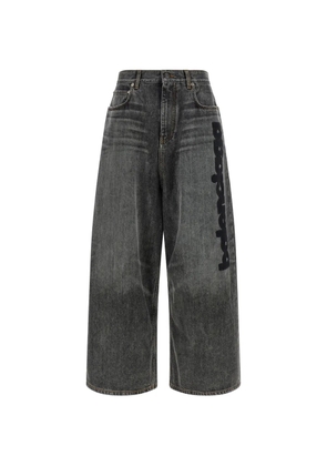 Balenciaga embroidered-logo baggy jeans - Grey