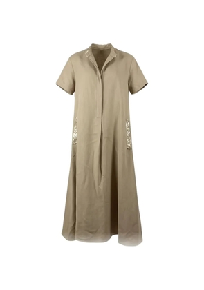 Antonelli sequin-embellished short-sleeve dress - Neutrals